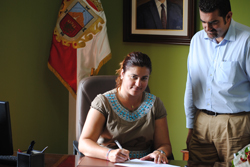 Reunión con la Alcaldesa Doña Paola Hernández