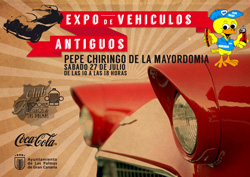 Exposición de vehículos clásicos y antiguos en el Parque de La Mayordomia en Lomo Los Frailes
